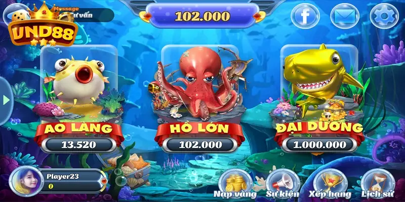 Game bắn cá Thần Tài tại VND 88 với phần thưởng gấp nhiều lần tiền cược 